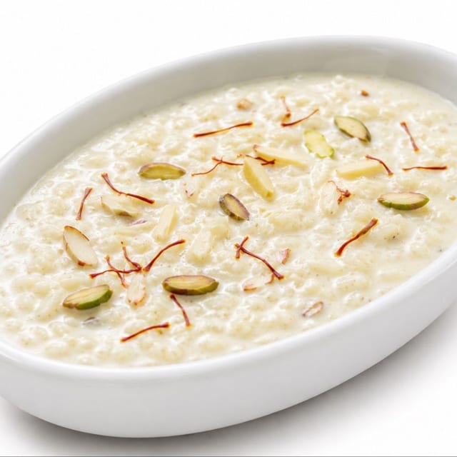 Creamy rice pudding (kheer).